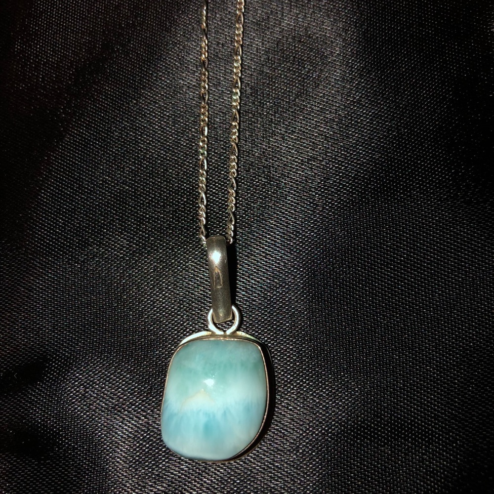 Larimar/sterling silver neckalace